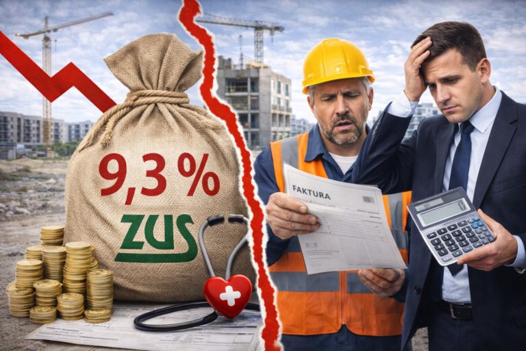 Nadciąga kosztowa fala: Składka zdrowotna w górę, ZUS sięga głębiej do kieszeni wykonawców i deweloperów