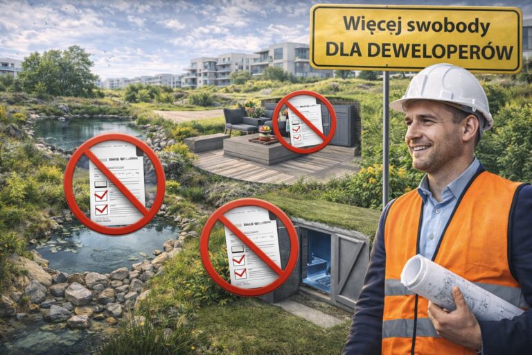 Więcej swobody dla deweloperów: oczka wodne, tarasy i schrony bez pozwolenia na budowę